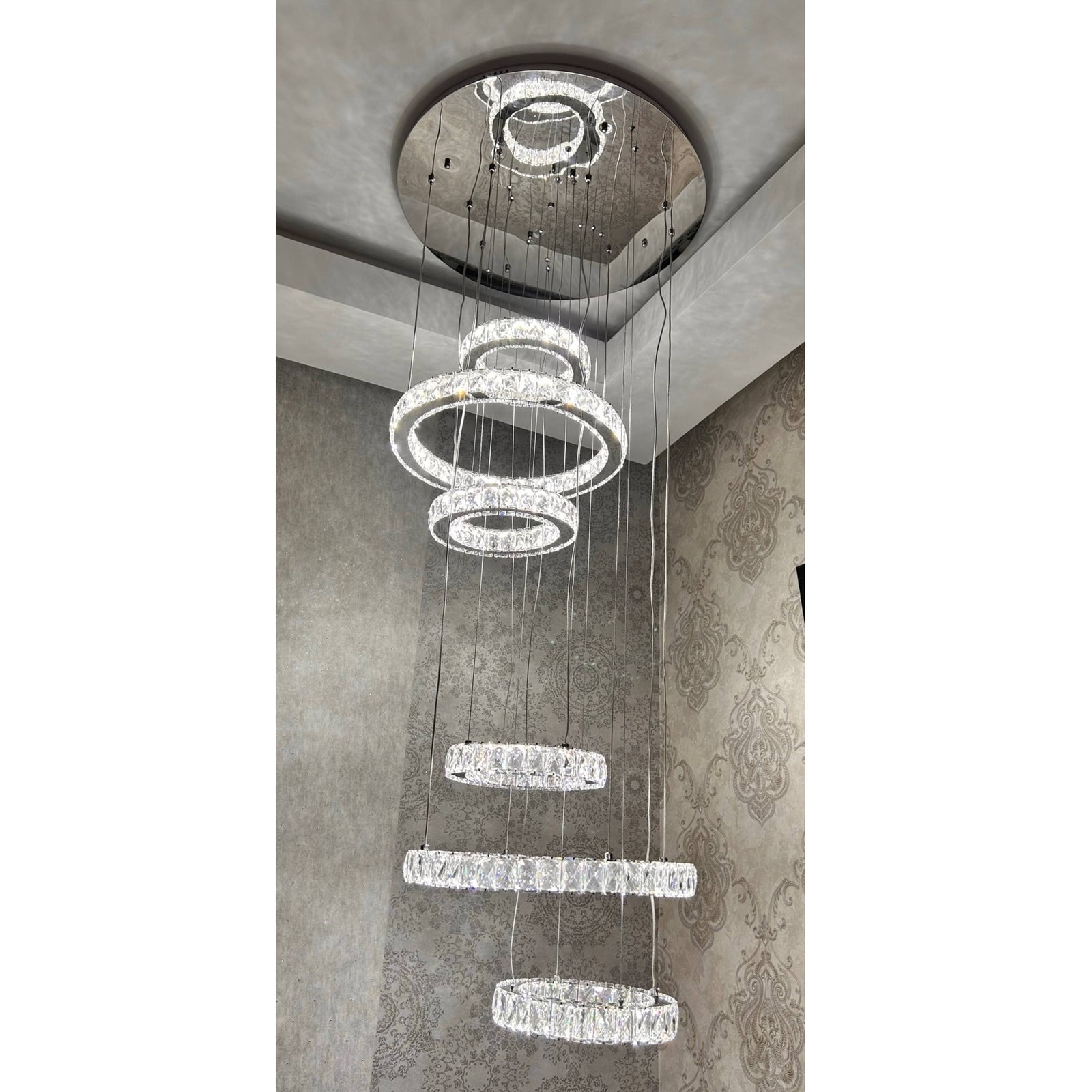 Modern Multi Layer Crystal Rings Ceiling Light/Chandelier-20014-700