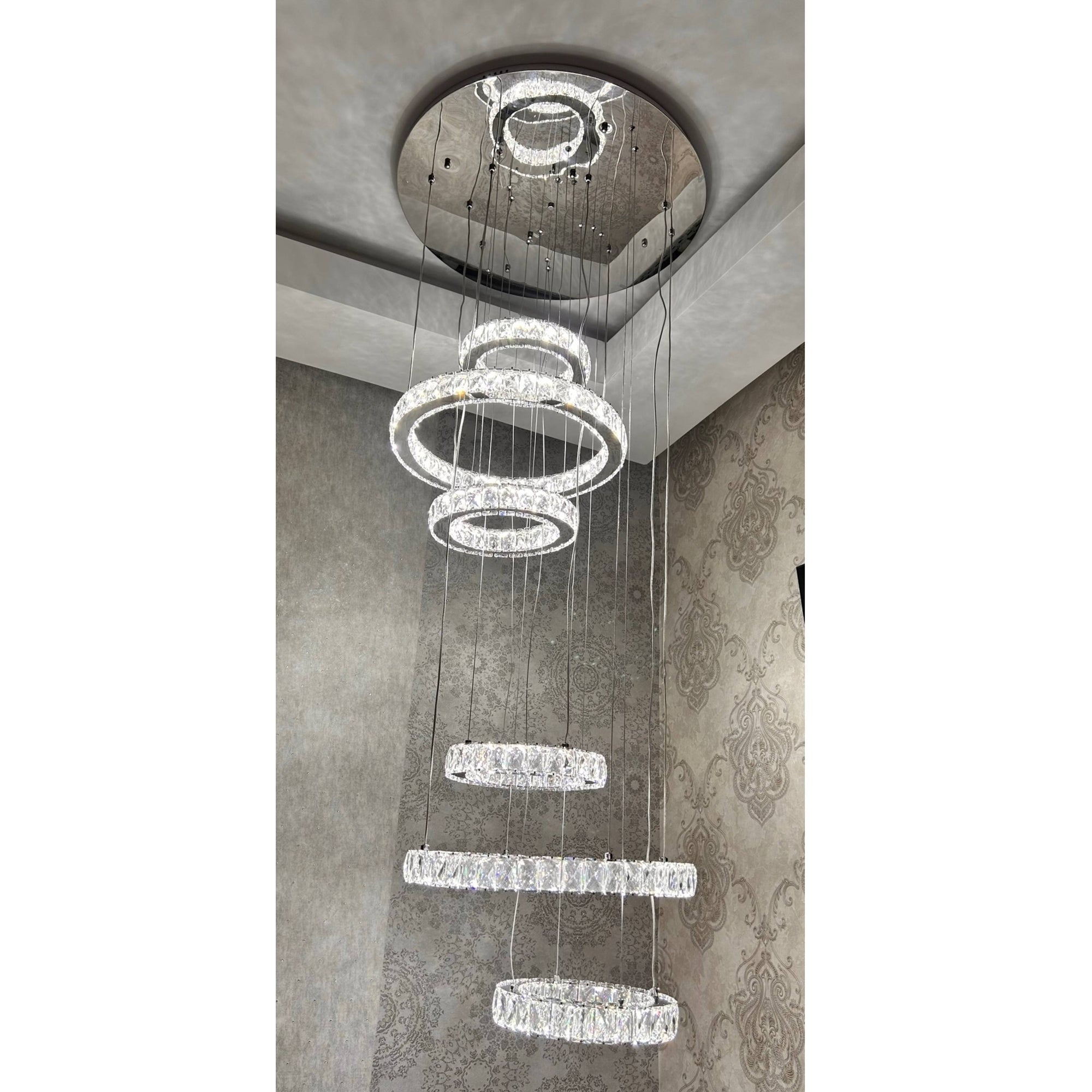 Modern Multi Layer Crystal Rings Ceiling Light/Chandelier-20014-700