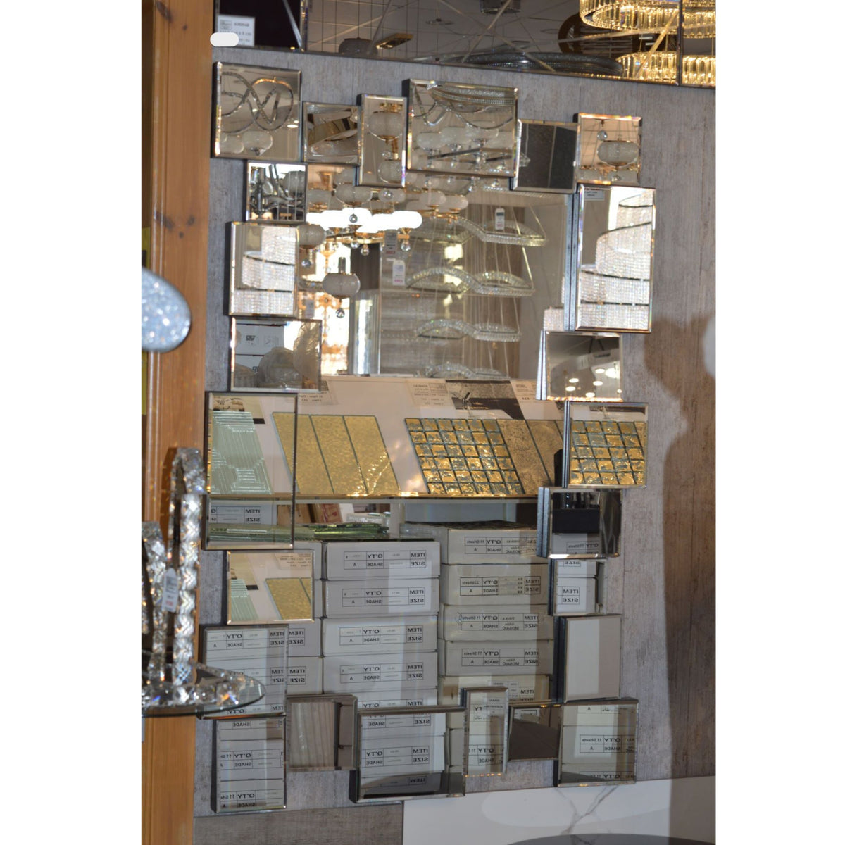 Modern Large Silver Stylish Contemporary Modern Living Room Bedroom Wall Mirror-GDMN0230 (120Cmx80Cm)