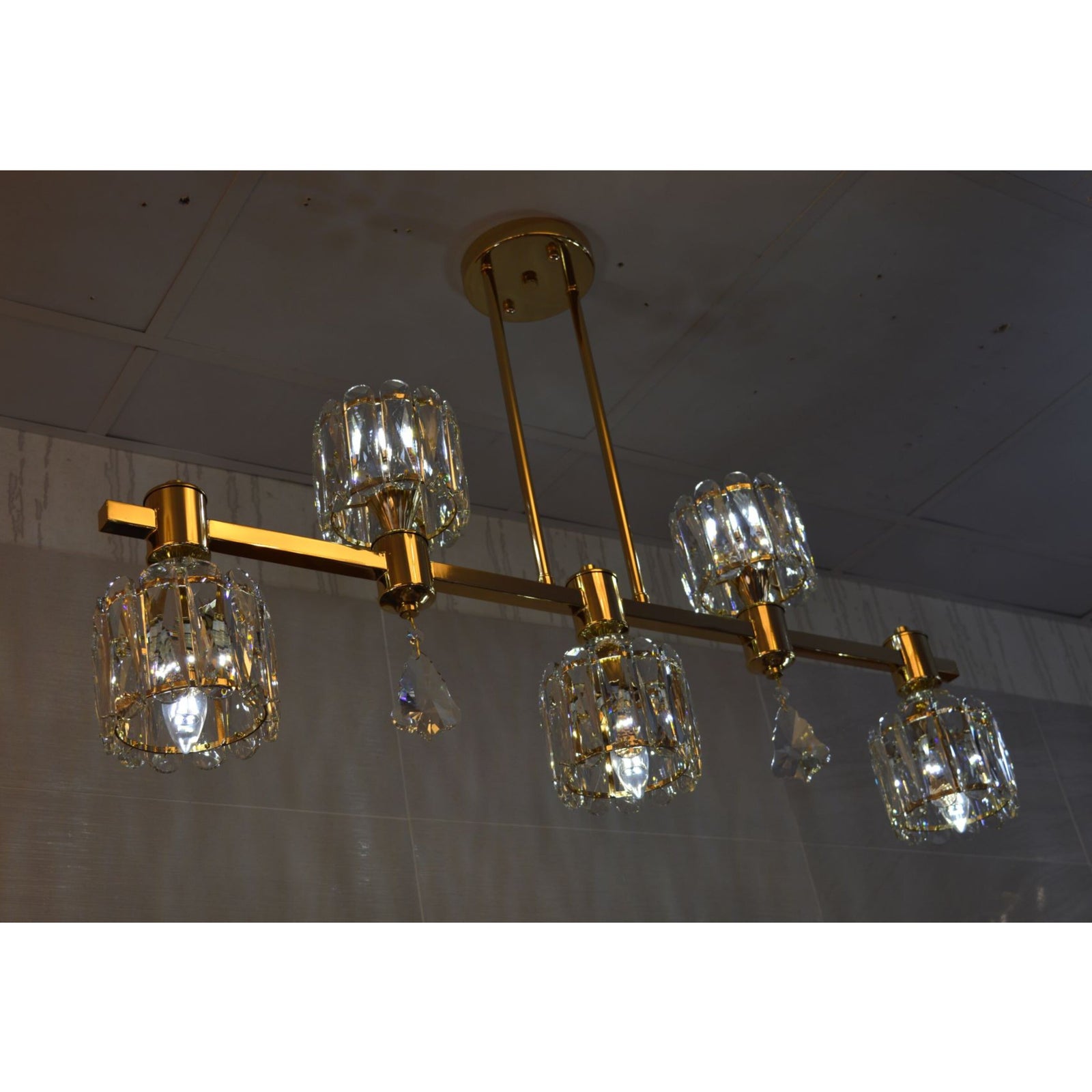 Pendant –Crystal 5 Head  Pendant Ceiling Light-6851-5K-Gold