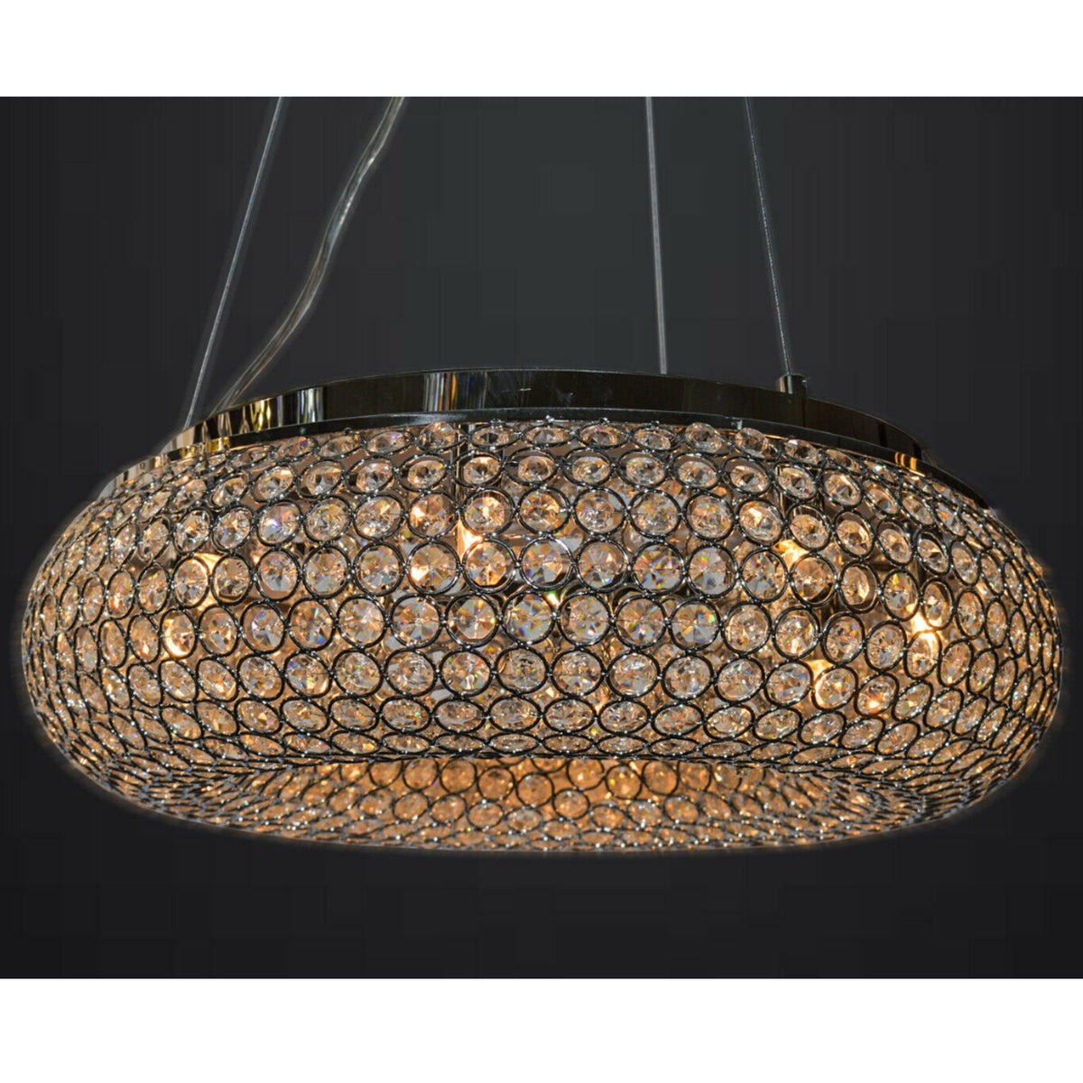 Crystal Square / Circular Pendant & Flash mounted Warm LED ceiling light-8596–8P