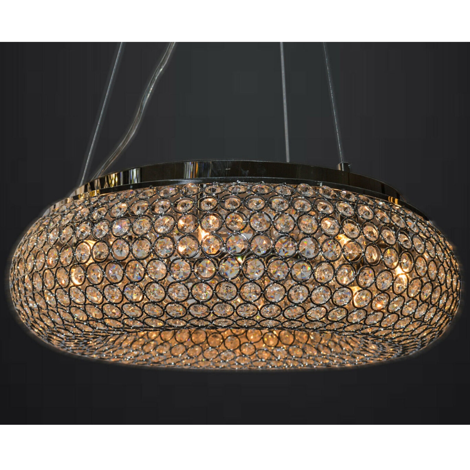 Crystal Square / Circular Pendant & Flash mounted Warm LED ceiling light-8596–8P