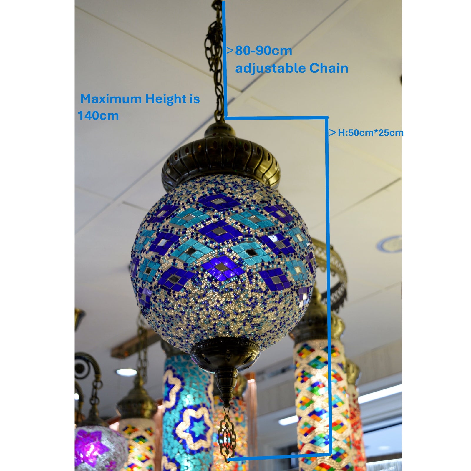 Large Globe Turkish Pendant Light