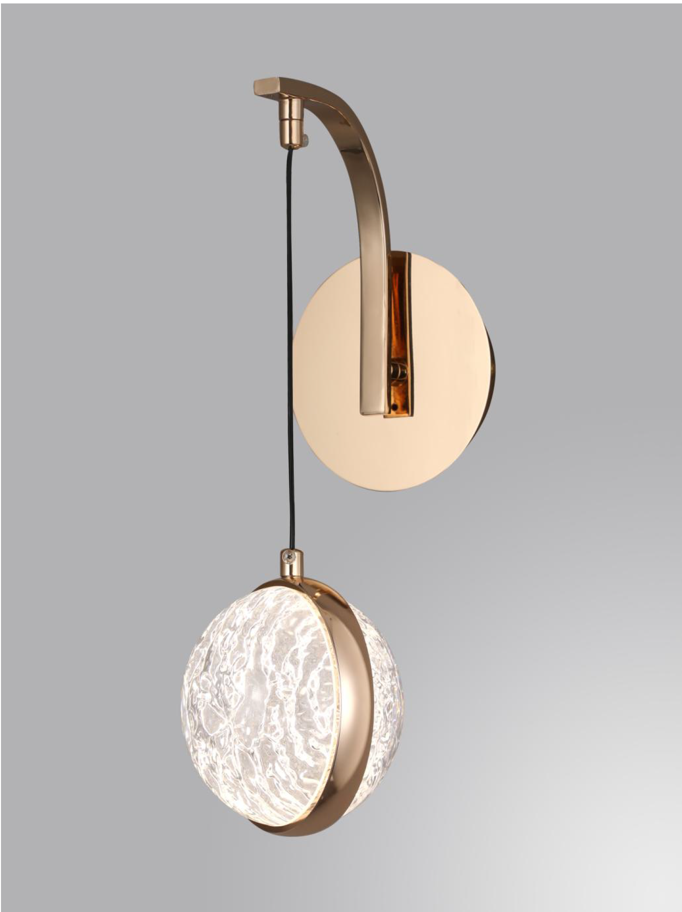 Luxury Crystal LED Wall Light Gold Modern Bedside Pendant Sconce Designer Lamp