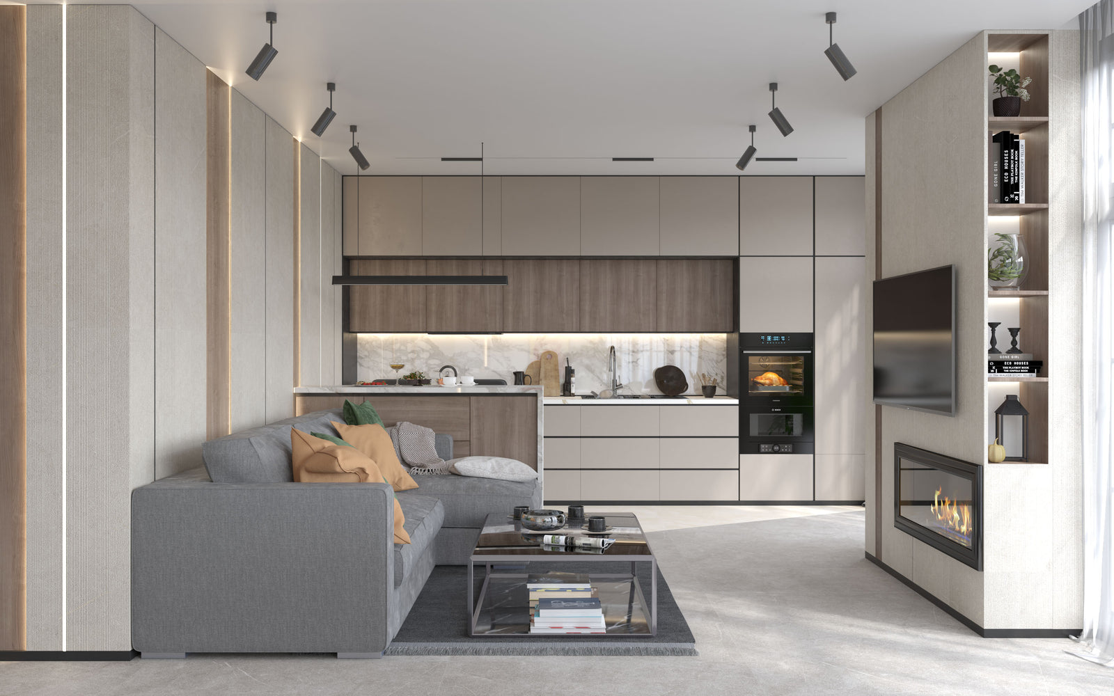 Big Panel Size Light Beige Porcelain Tiles Wall & Floor Tiles-900*2600*9mm-90-260DBY09165M