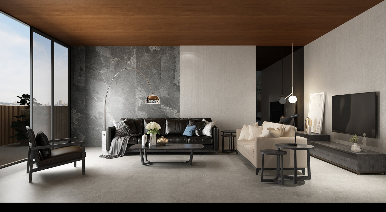 Big Panel Size Light Beige Porcelain Tiles Wall & Floor Tiles-900*2600*9mm-90-260DBY09165M