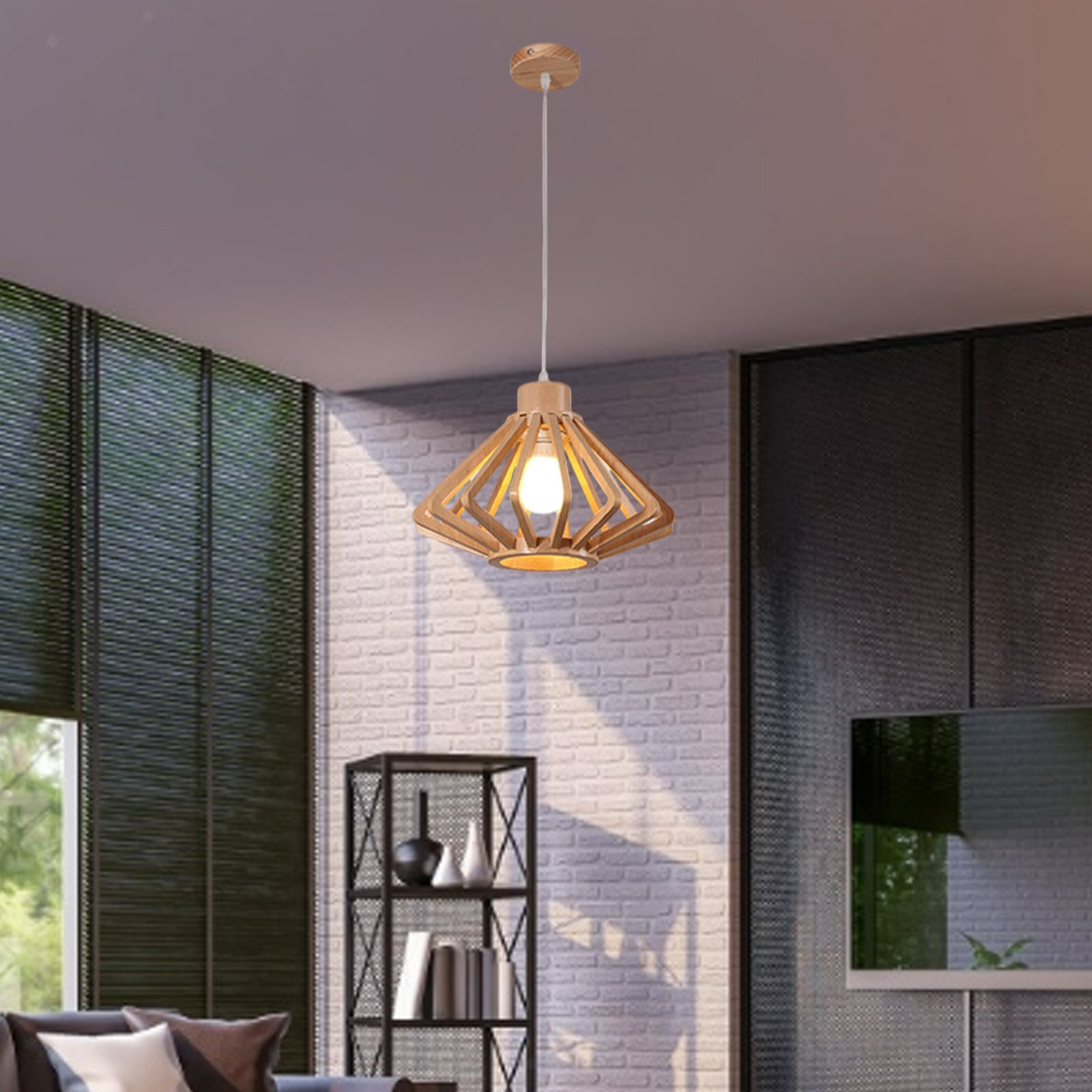Modern Wooden Pendant Ceiling Light