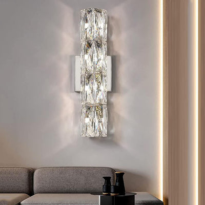 Crystal rectangle bar wall light with color changing feature- 9122-350ch