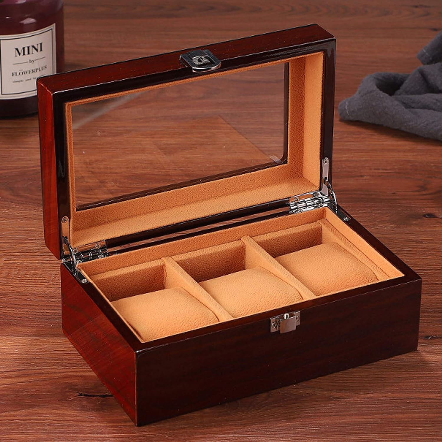 Watch Box Organizer 3 & 5 Slots Wooden Watch Display Case -Luxury Gift for Men and Women