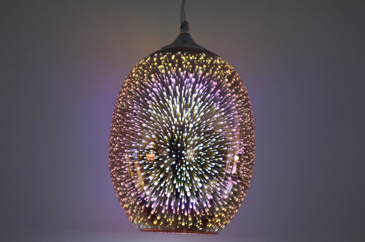 3D Firework Infinity Glass Pendant Ceiling Light | Modern LED Hanging Lamp