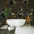 Gold & Black Decor Porcelain Tiles 600 x 600 x 10mm