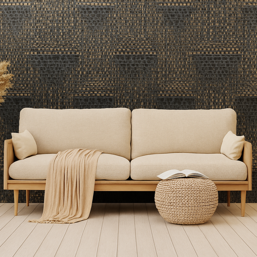 3D Geometric Print -Grey, Cream & Black Colour Wallpapers-BU12401