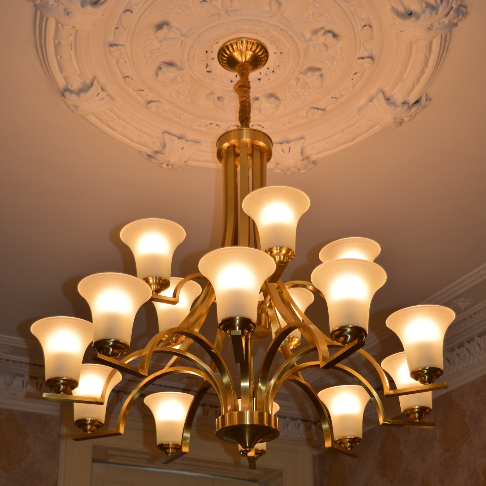 Gold Traditional 8arms Chandelier-adjustable Height-PL6017-8arms-Gold