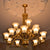 Gold Traditional 15arms Chandelier-adjustable Height-PL6017-10+5GD
