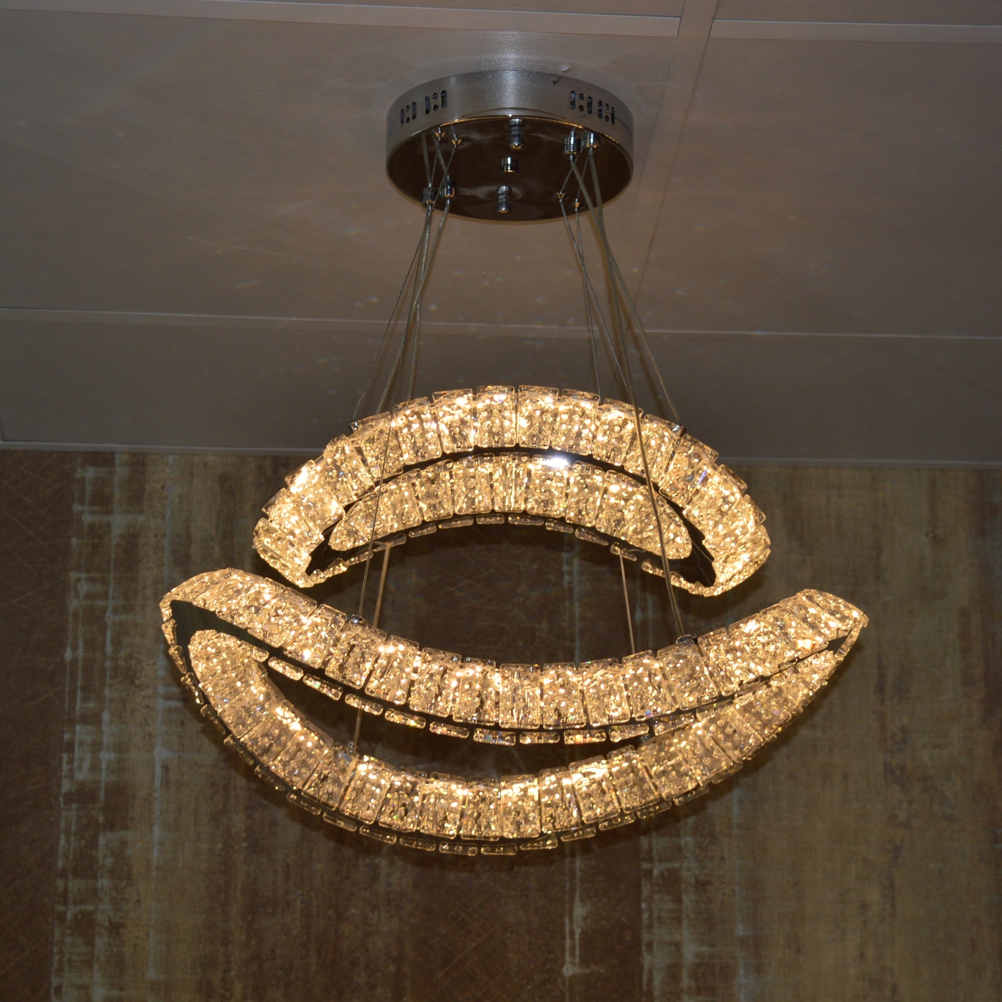 Pendant Ceiling Light-Colour Changing Dimmable with Remote Control-3014-650*650-Chrome