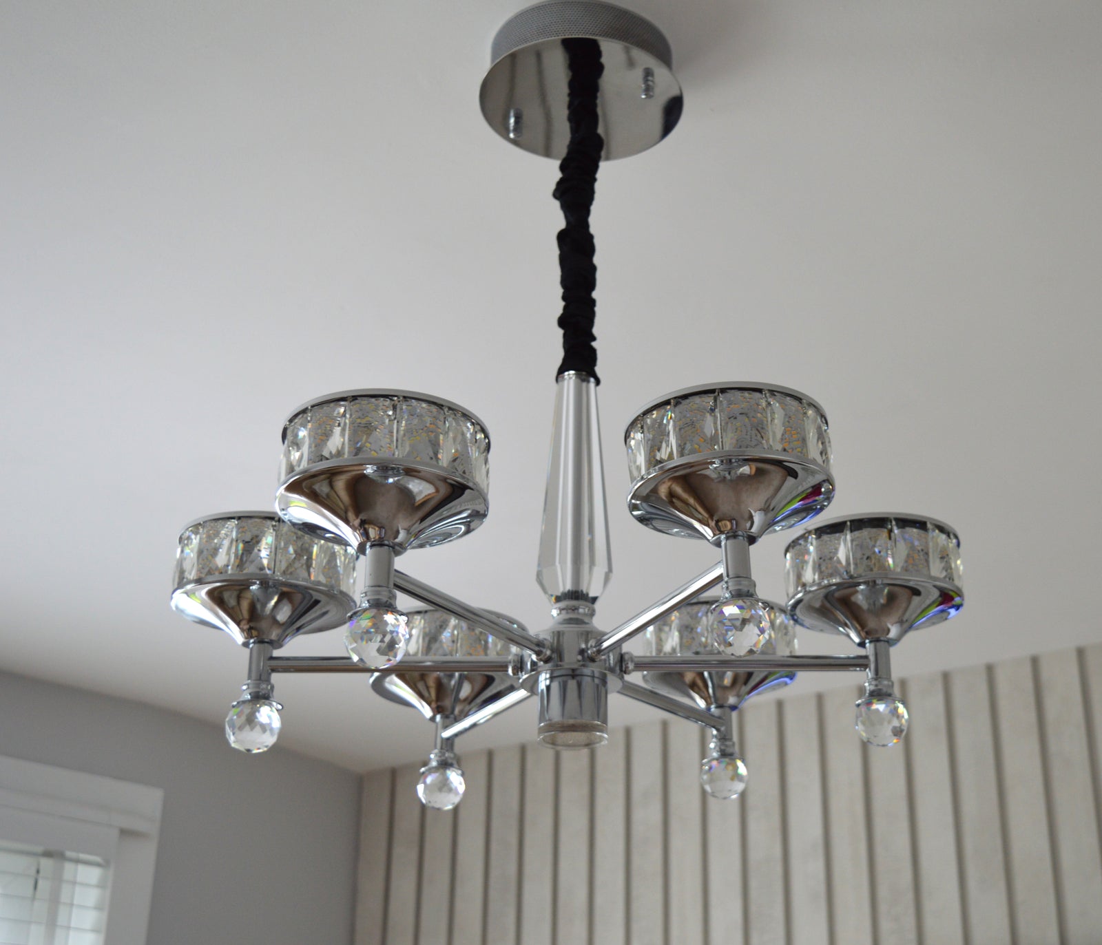 Crystallic Glitter Chandelier with colour changing feature in Gold / Silver-2126