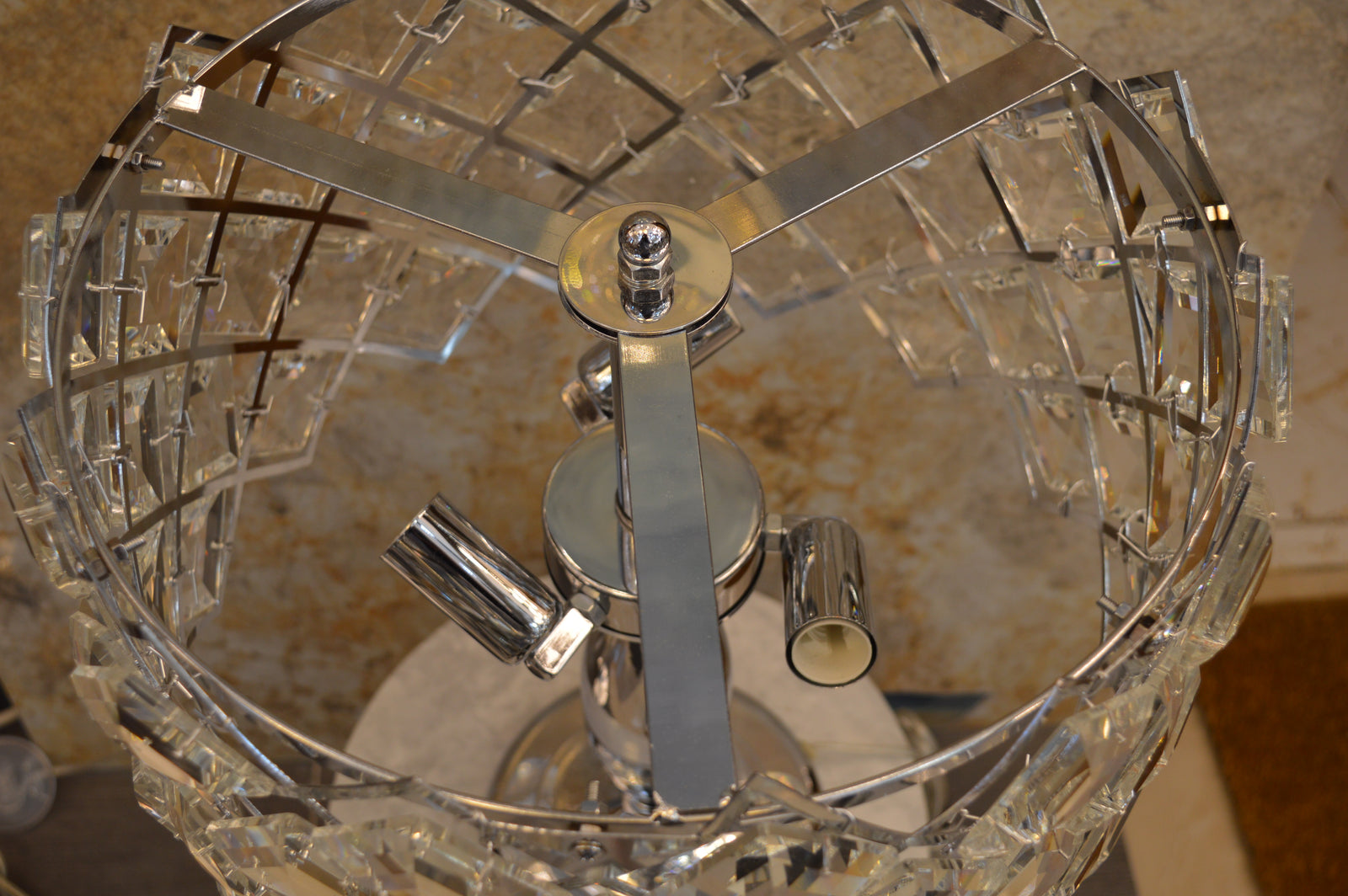 Luxury Crystal Table Lamp with Polished Chrome Base