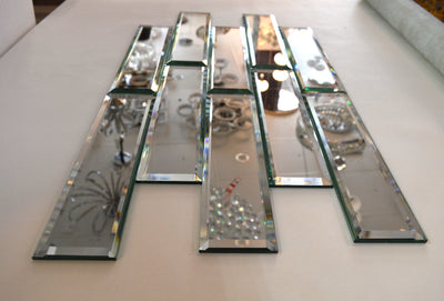 Full Bodied Metro Mirror Glass Mosaic Tiles with bevelled edges-75*300*8mm-45pcs-1m2