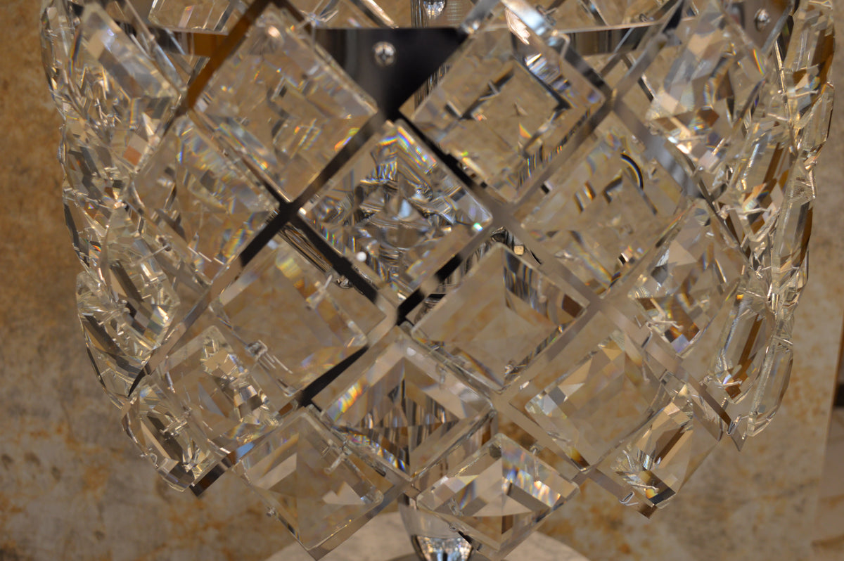 Luxury Crystal Table Lamp with Polished Chrome Base