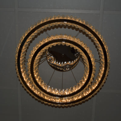 3 & 2 Rings Crystallic LED Chandeliers -Colour Changing Dimmable with Remote Control-8304-600+400 & 8304-700+500+300-Chrome