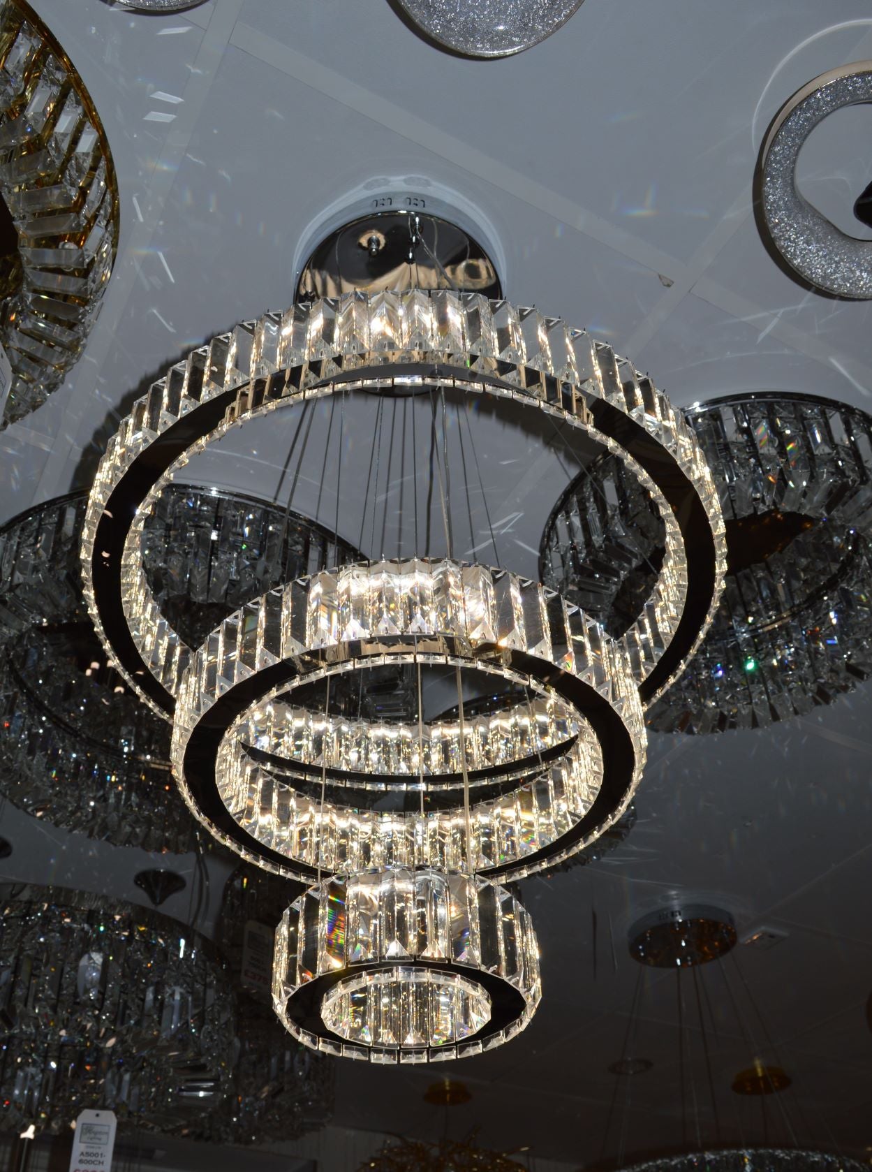 Luxury Modern Crystal Ring Chandelier Ceiling Light – Multi-Tier LED Pendant