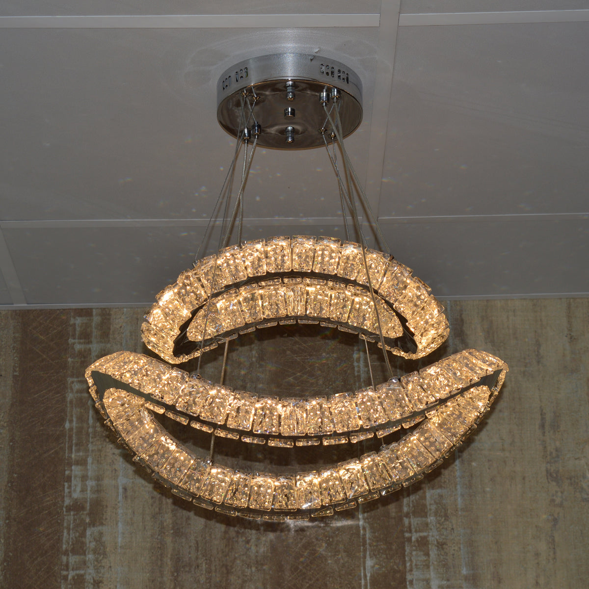 Pendant Ceiling Light-Colour Changing Dimmable with Remote Control-3014-650*650-Chrome