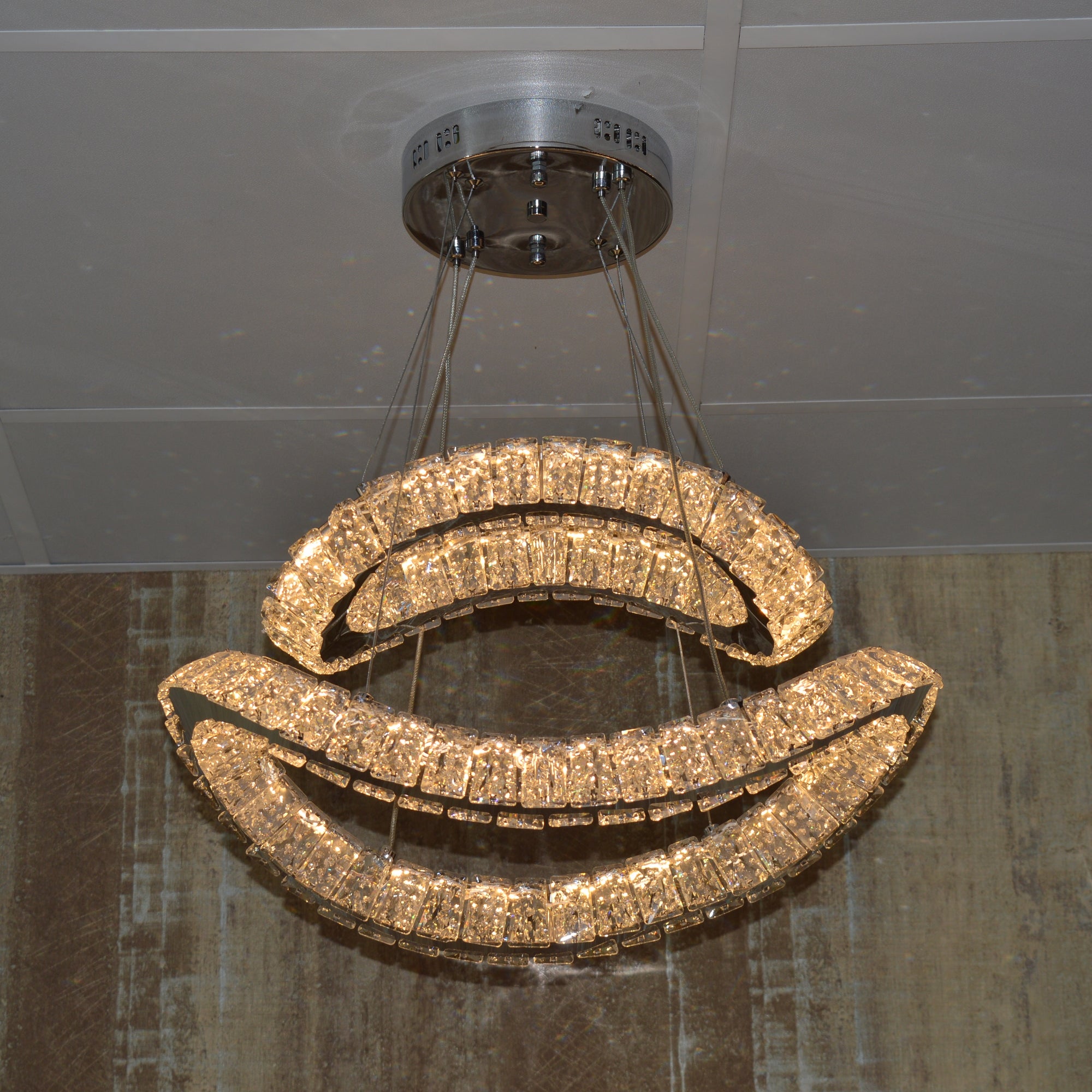 Pendant Ceiling Light-Colour Changing Dimmable with Remote Control-3014-650*650-Chrome