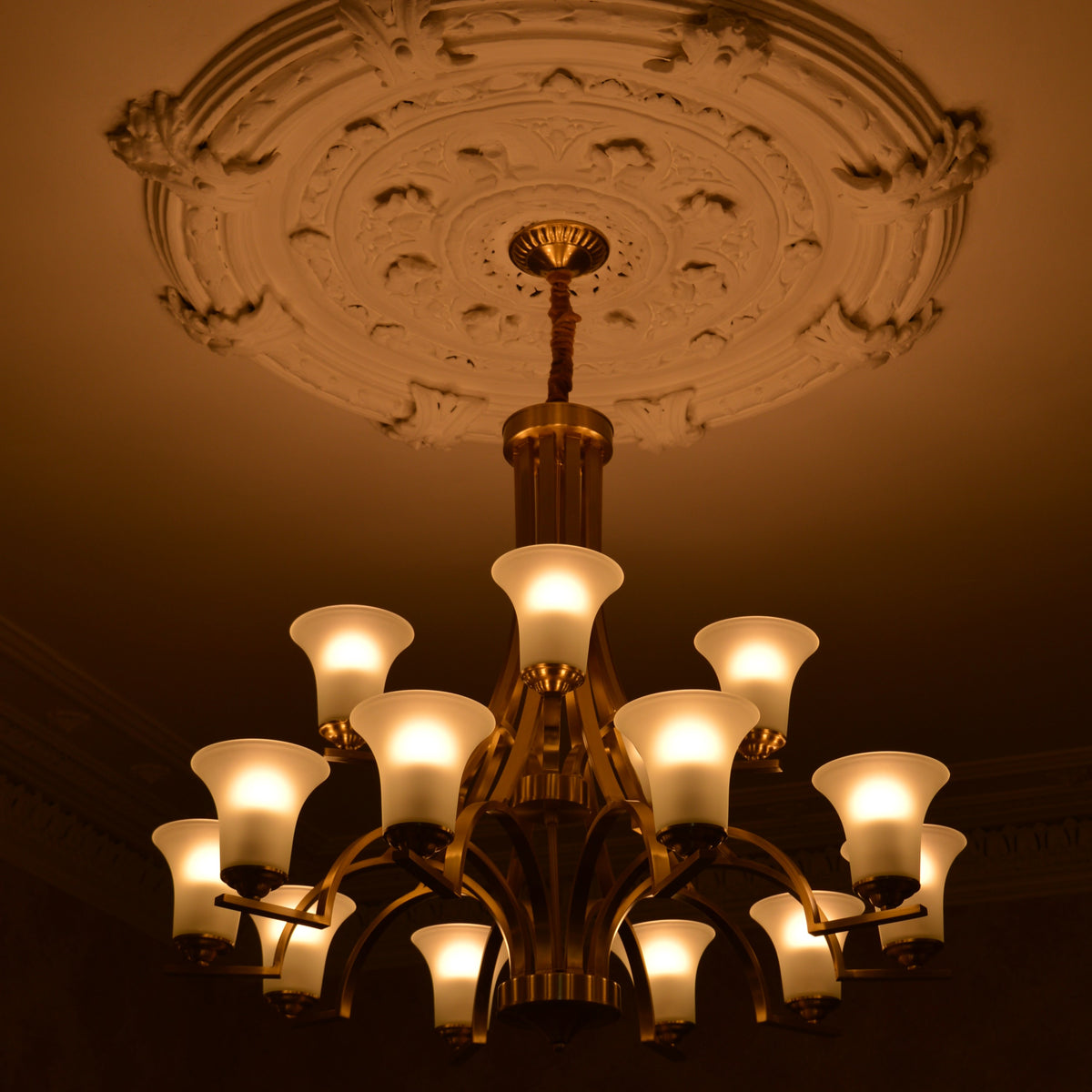 Gold Traditional 8arms Chandelier-adjustable Height-PL6017-8arms-Gold