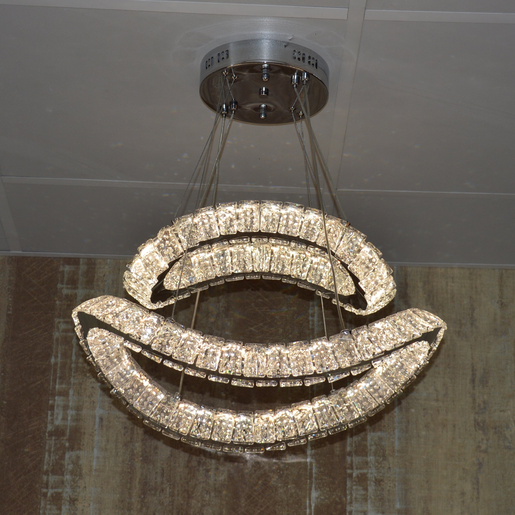 Pendant Ceiling Light-Colour Changing Dimmable with Remote Control-3014-650*650-Chrome