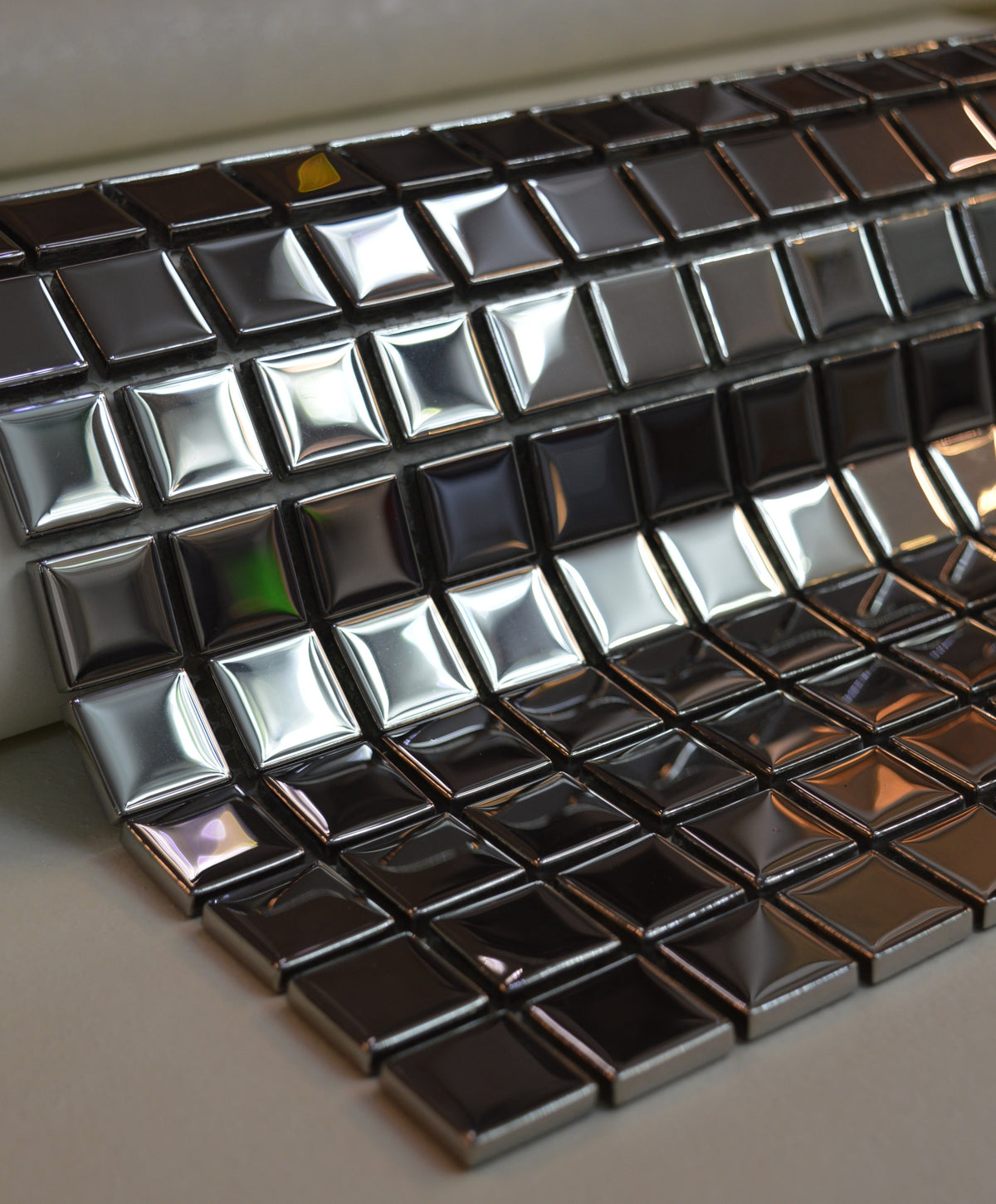 Mirrored Silver Aluminium Ceramic Mosaic Tiles-300*300*8mm-11sheets-1m2-NL23-12