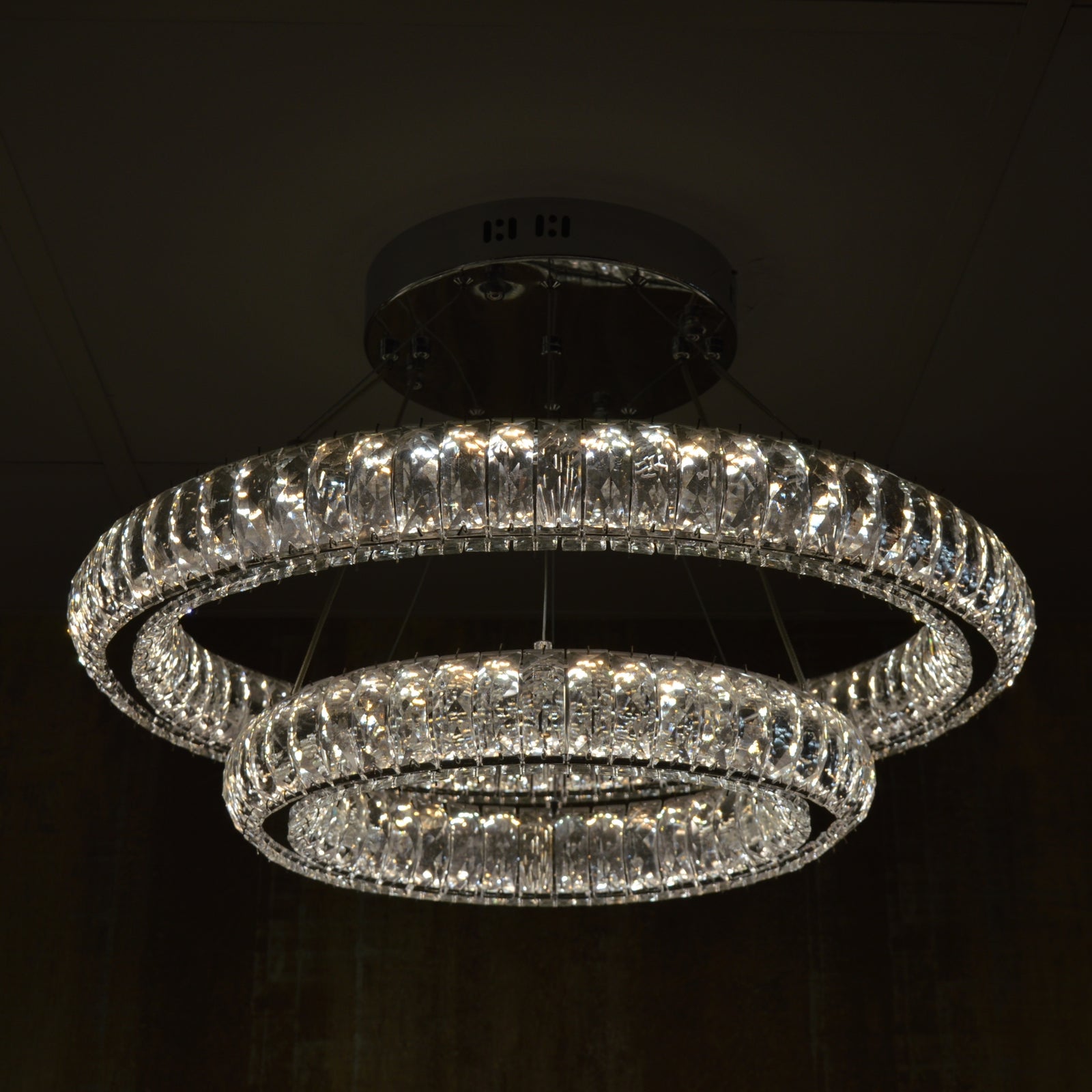 3 & 2 Rings Crystallic LED Chandeliers -Colour Changing Dimmable with Remote Control-8304-600+400 & 8304-700+500+300-Chrome