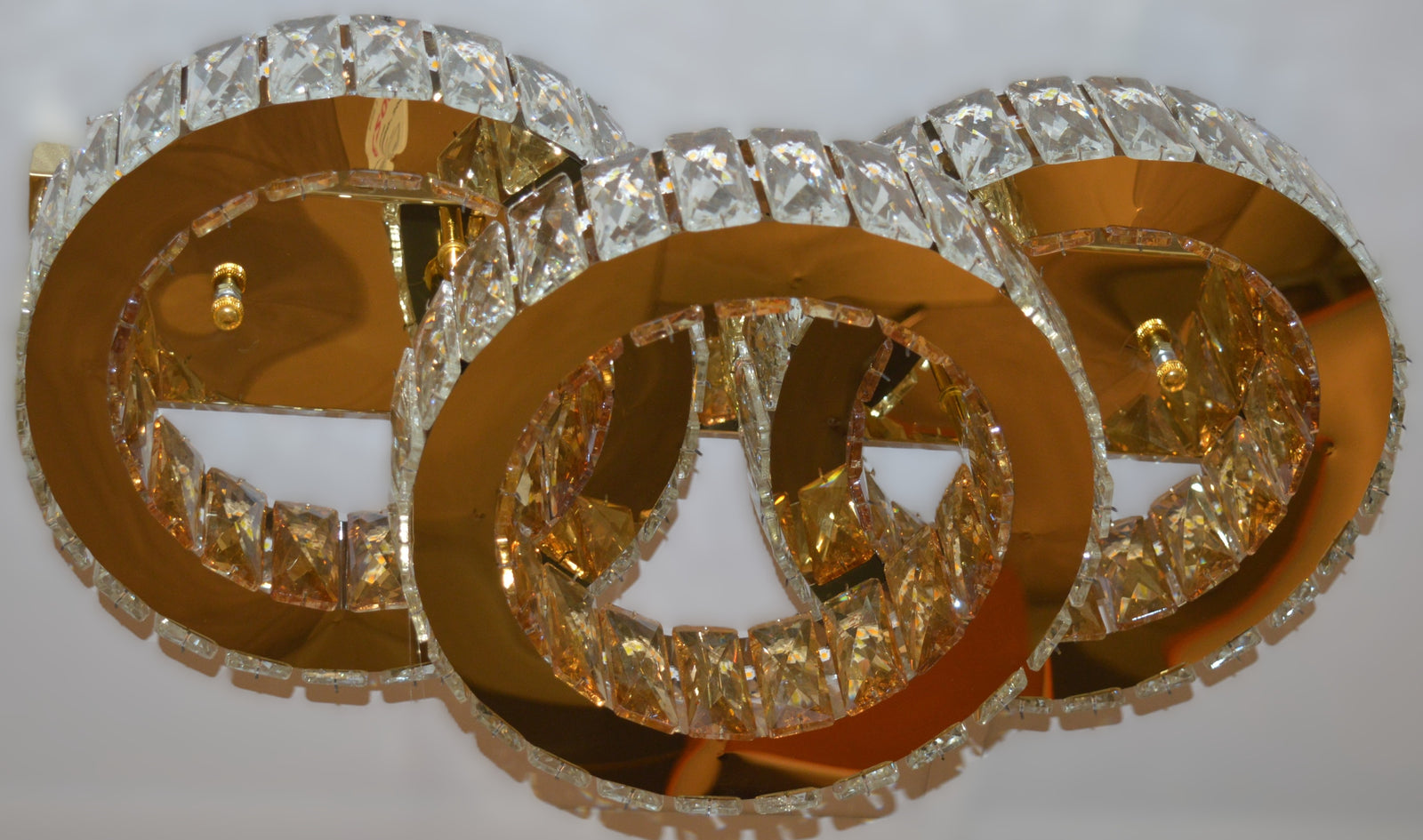 Modern Ceiling LED 03 Ring 3 Color Changing Light 50W Gold Finish