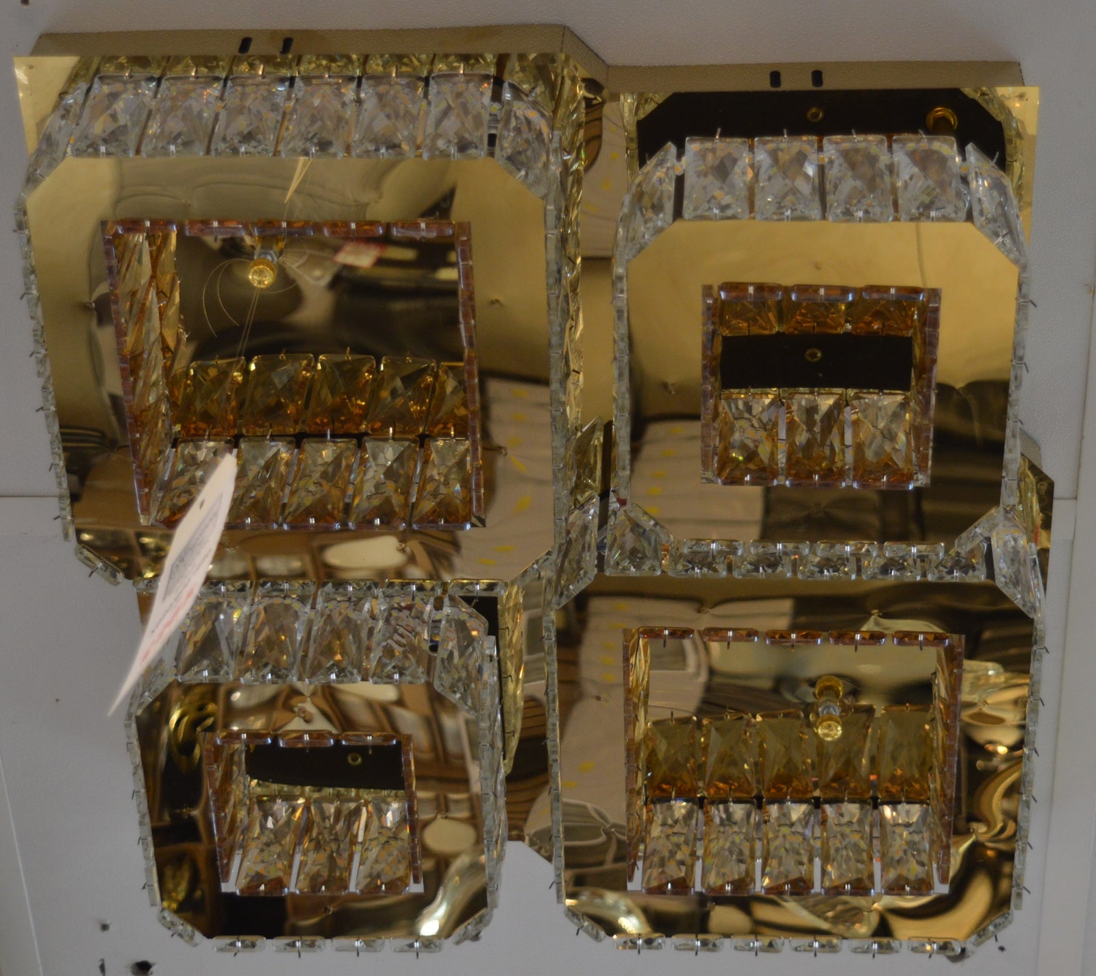 ✨ Luxury 4-Square Gold LED Ceiling Light with Colour changing feature✨