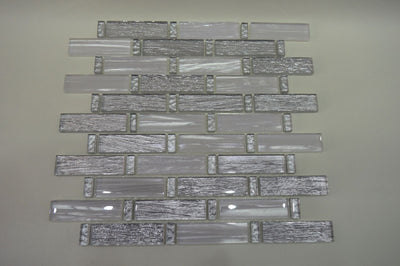 White Silver Foil Glass Mosaic Tile | 1 sheet 300x300x8mm | 11 sheets 1sqm