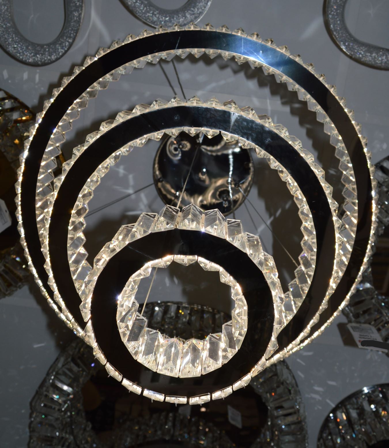 Luxury Modern Crystal Ring Chandelier Ceiling Light – Multi-Tier LED Pendant