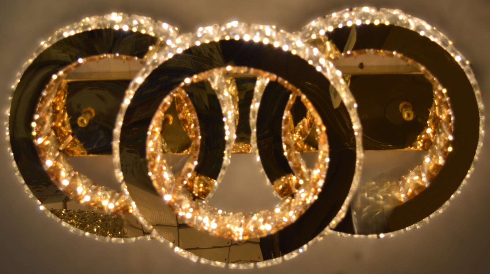 Modern Ceiling LED 03 Ring 3 Color Changing Light 50W Gold Finish