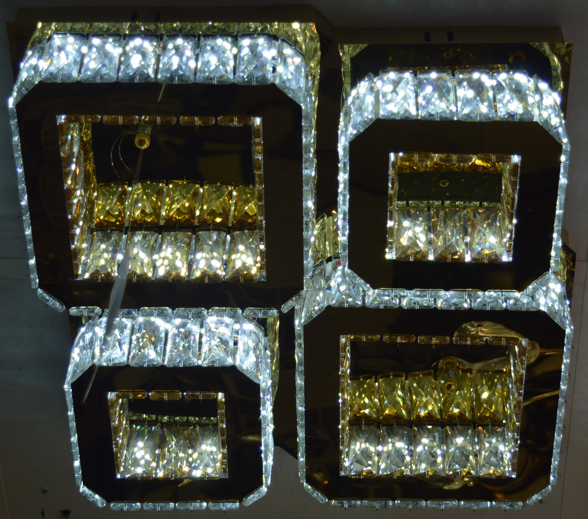 ✨ Luxury 4-Square Gold LED Ceiling Light with Colour changing feature✨