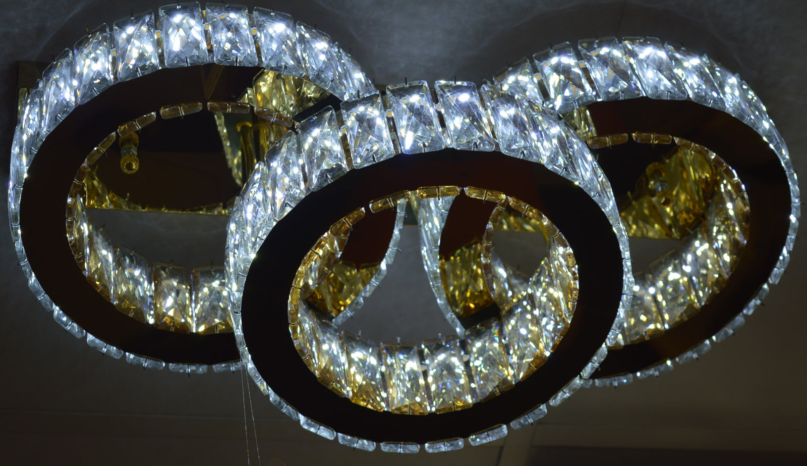 Modern Ceiling LED 03 Ring 3 Color Changing Light 50W Gold Finish