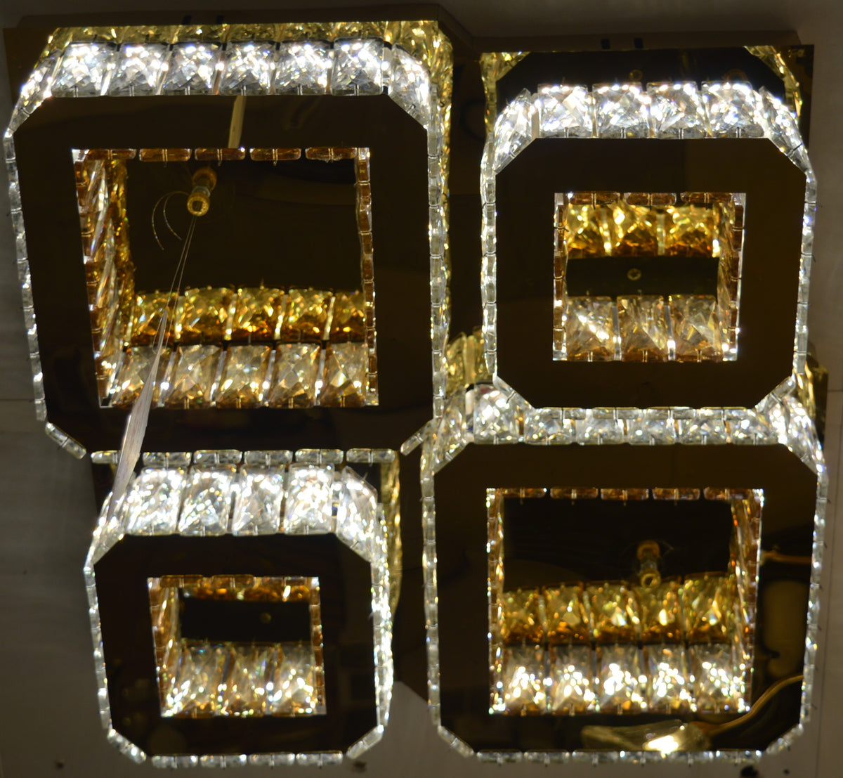 ✨ Luxury 4-Square Gold LED Ceiling Light with Colour changing feature✨