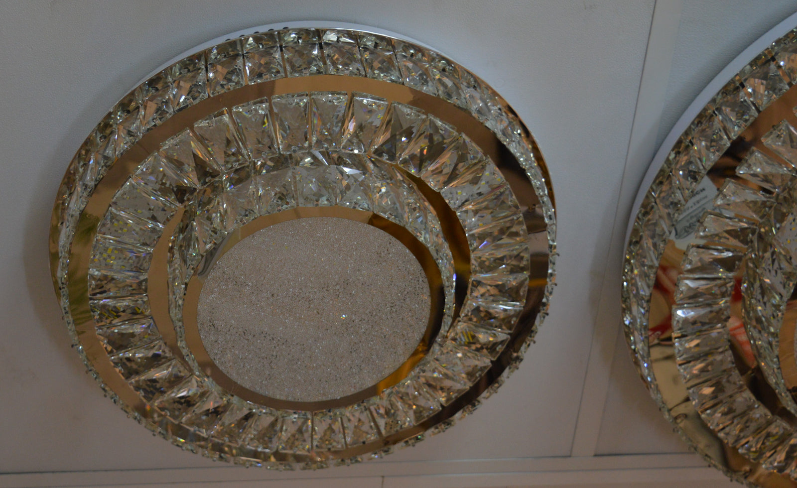 Round Crystallic Flush Mount Ceiling Light-Colour Changing Dimmable with Remote Control-2248-400 & 600-Chrome