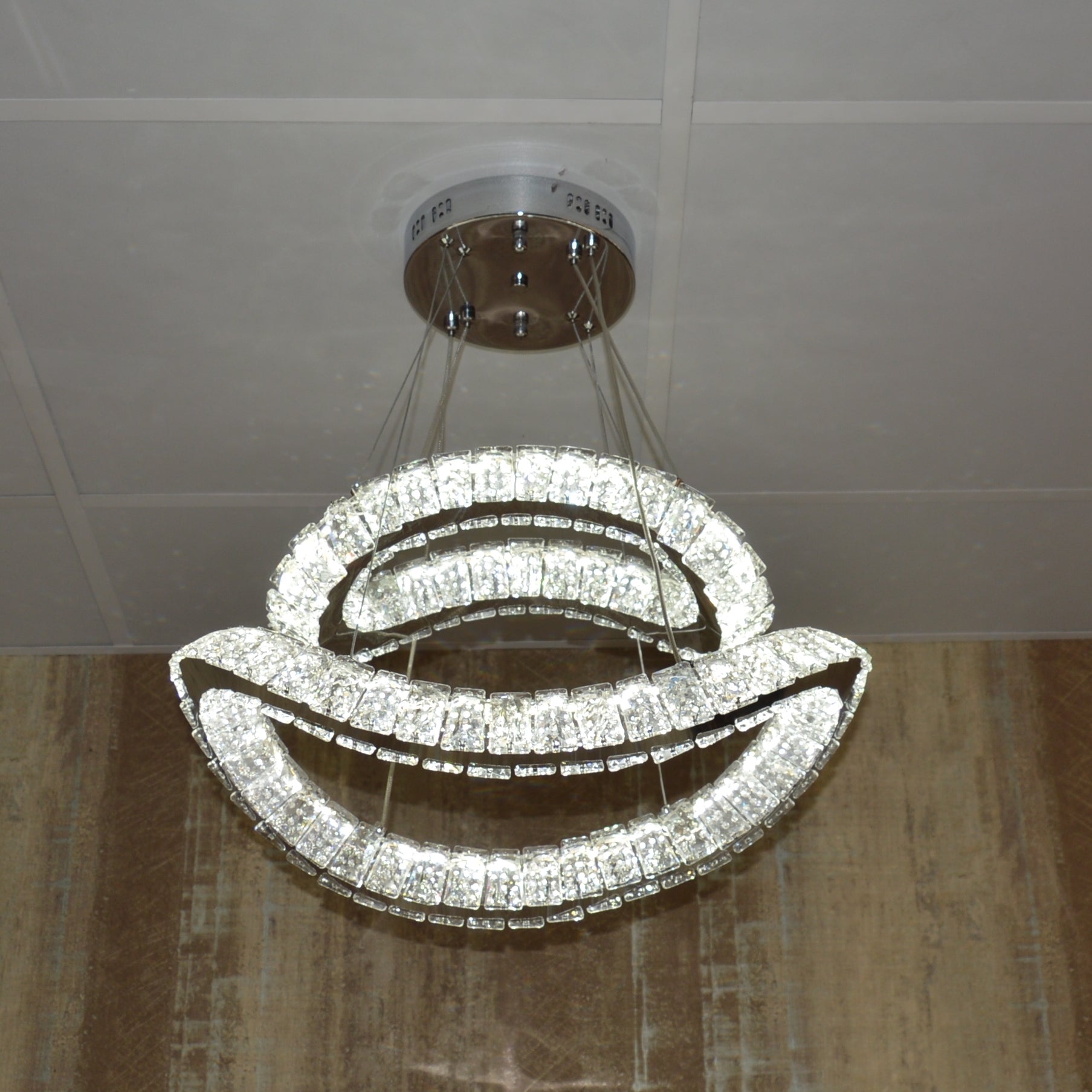 Pendant Ceiling Light-Colour Changing Dimmable with Remote Control-3014-650*650-Chrome