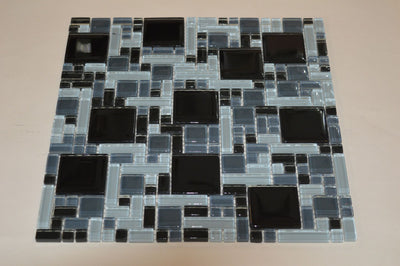 Black & Olive Geometric Mosaic Tile-300*300*8mm-11sheets-1m2-Code: 8WYG-06_1