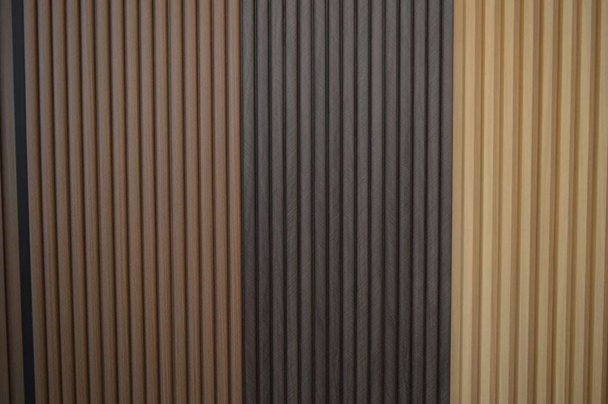 Décor Slat Wall Panels in Wood Look finish-PWC Plastic Waterproof