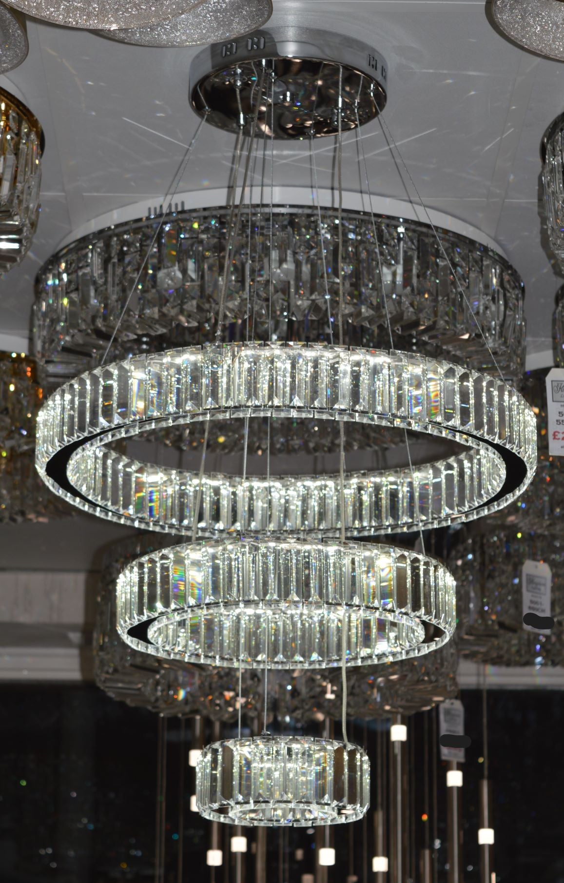Luxury Modern Crystal Ring Chandelier Ceiling Light – Multi-Tier LED Pendant