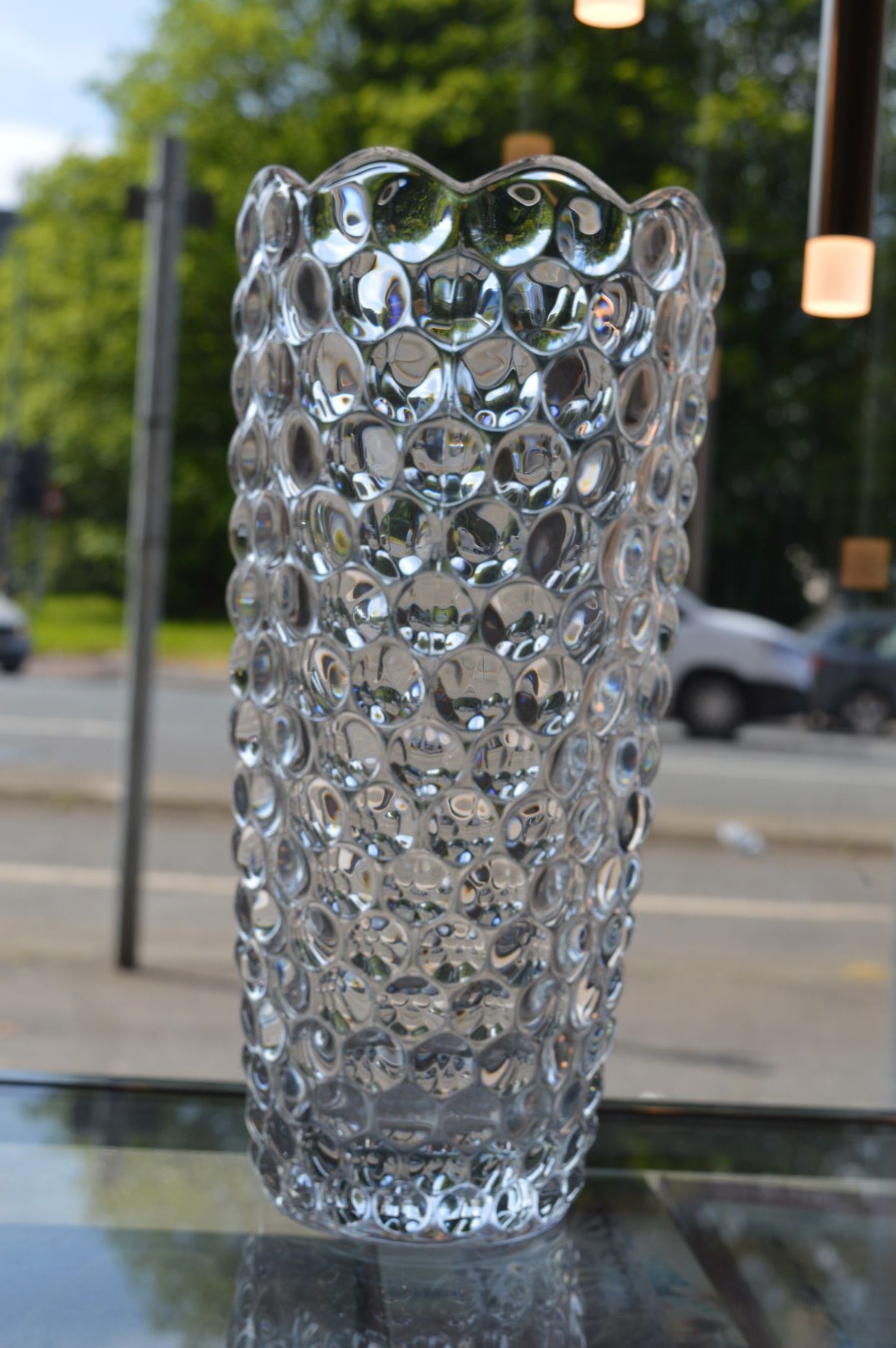 Pure top-quality glass crystallic vases in different sizes and designs