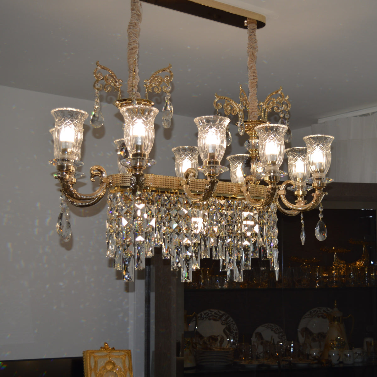 Modern Rectangle Luxury Crystal Chandeliers –6806-10K