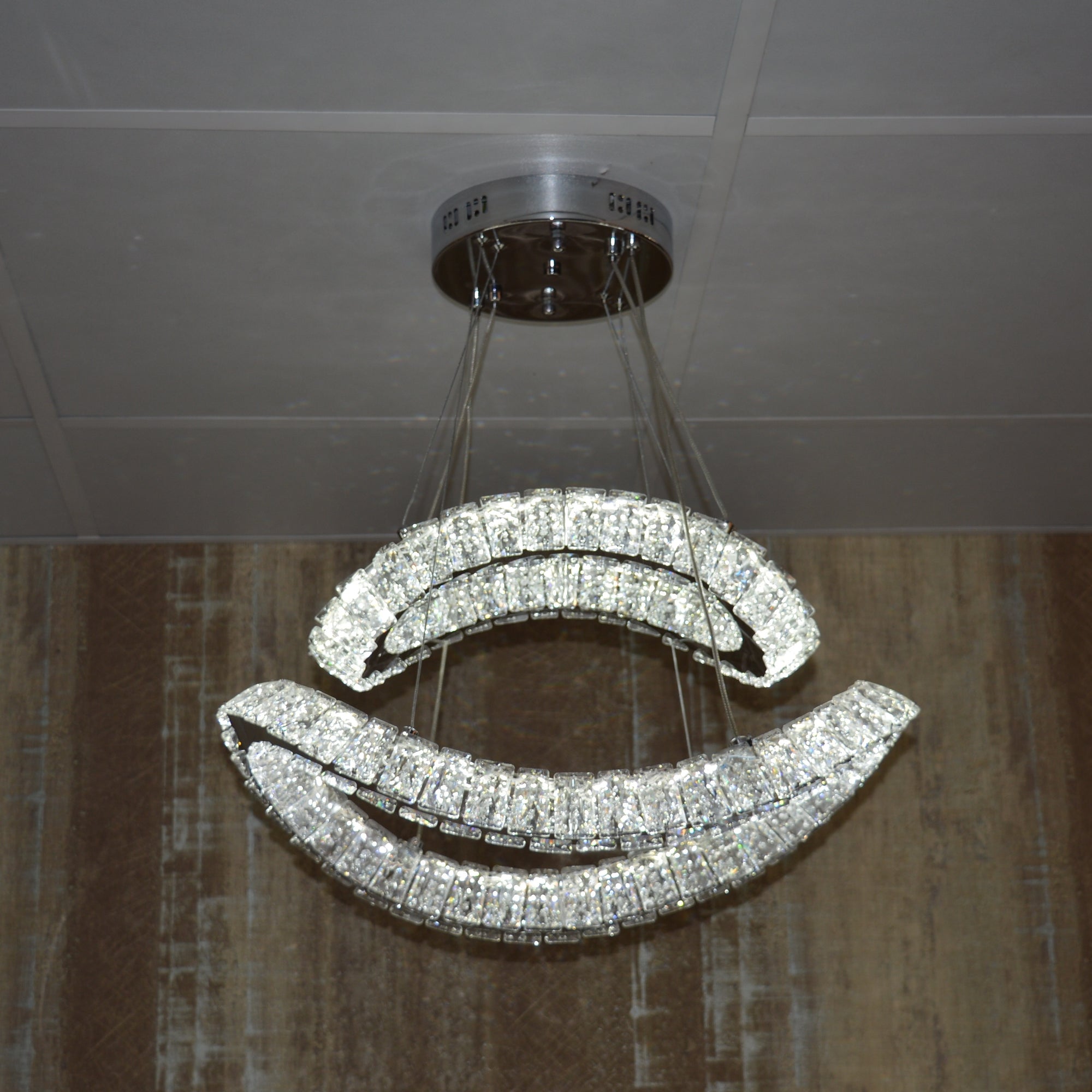 Pendant Ceiling Light-Colour Changing Dimmable with Remote Control-3014-650*650-Chrome