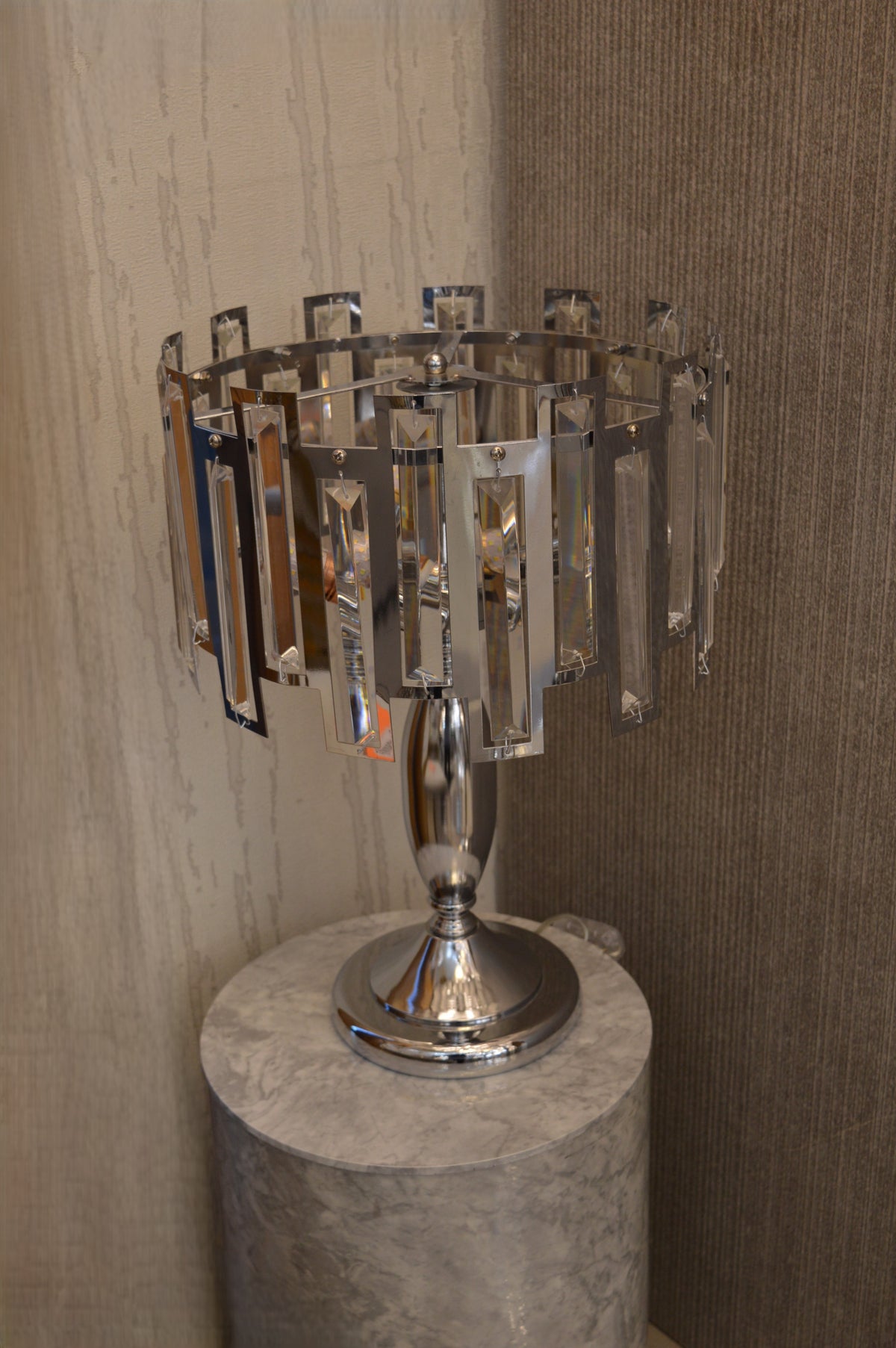Modern Chrome Crystal Table Lamp | Luxury Bedside Desk Lamp | Home Living Room
