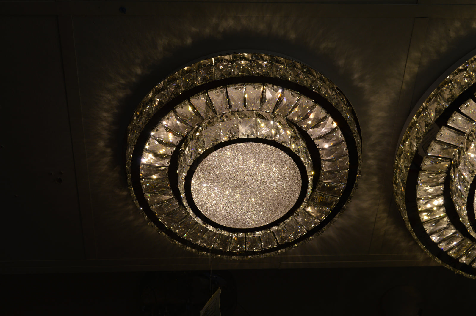 Round Crystallic Flush Mount Ceiling Light-Colour Changing Dimmable with Remote Control-2248-400 & 600-Chrome