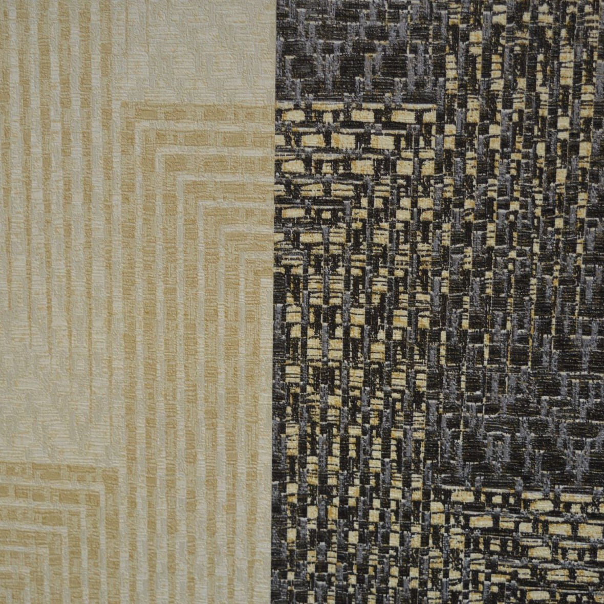 3D Geometric Print -Grey, Cream & Black Colour Wallpapers-BU12401